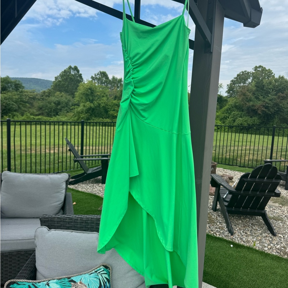 Susana Monaco Vibrant Green Asymmetrical Dress